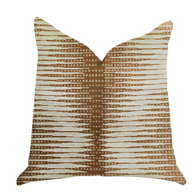 Plutus Pokaline Chevron Luxury Throw Pillow (Color: Brown, Beige, size: Double sided  12" x 25")