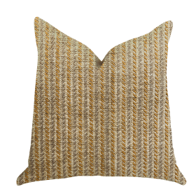 Plutus Woven Beliza Luxury Throw Pillow (Color: Brown, Beige, Gray, size: Double sided  12" x 25")