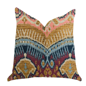 Plutus Ikat Anika Luxury Throw Pillow (Color: Multi Color, size: Double sided  18" x 18")