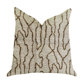 Plutus Buttercup Harlow Luxury Throw Pillow (Color: Brown, Beige, size: Double sided  22" x 22")