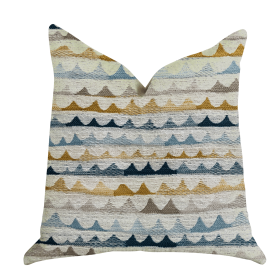 Plutus Caspian Rush Patterned Luxury Throw Pillow (Color: Brown, Blue, Gray, size: Double sided  20" x 20")