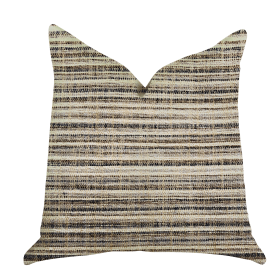 Plutus Skyway Lines Luxury Brown-Beige Multi Tones Throw Pillow (Color: Brown, Blue, Beige, size: Double sided  26" x 26")