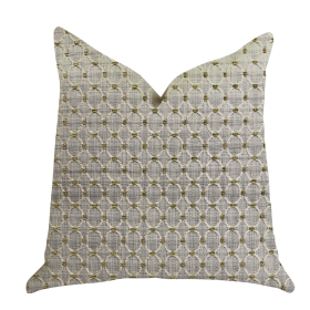 Plutus Circular Ringed Luxury Throw Pillow (Color: Gay, Beige, size: Double sided  12" x 25")