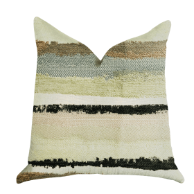 Plutus Lime Stone River Sand Multi Color Luxury Throw Pillow (Color: Brown, Green, Blue, size: Double sided  12" x 25")