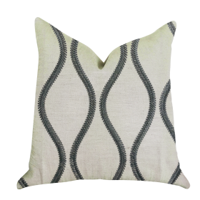 Plutus Bella Curve Green and Beige Luxury Throw Pillow (Color: Green, Beige, size: Double sided  12" x 25")