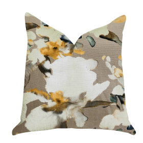 Plutus Maya De Aqua Floral Multi Color Luxury Throw Pillow (Color: Green, Blue, Beige, size: Double sided  18" x 18")