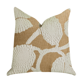 Plutus Golden Arabella Vine in Bronze Tones Luxury Throw Pillow (Color: Beige, Bronze, size: Double sided  16" x 16")