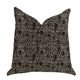 Plutus Carbonado Mine Luxury Throw Pillow in Black and White (Color: Black, White, size: Double sided  12" x 25")