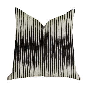 Plutus Black Crystal Luxury Throw Pillow in Black and Beige Tones (Color: Black, Beige, size: Double sided  12" x 25")