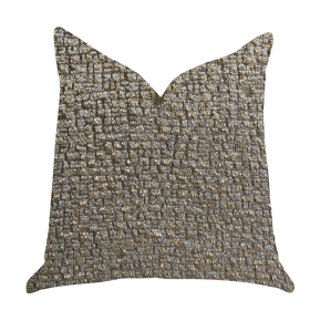 Plutus Moondust Radiance Luxury Throw Pillow in Gold Leaf (Color: Gold, Gray, size: Double sided  12" x 25")