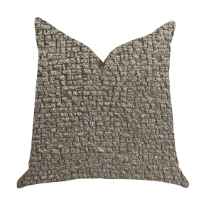 Plutus Moondust Radiance Luxury Throw Pillow in Gold Leaf (Color: Gold, Gray, size: Double sided  16" x 16")