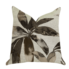 Plutus Santorini Cove Beige and Brown Tones Luxury Throw Pillow (Color: Beige, Brown, size: Double sided  12" x 25")