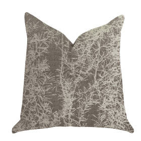 Plutus Garden Breeze Luxury Throw Pillow in Gray and Beige Colors (Color: Gray, Beige, size: Double sided  18" x 18")