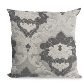 Plutus Leilani Fleurs Luxury Throw Pillow in Blue and Beige Tones (Color: Blue, Beige, size: Double sided  12" x 25")