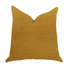 Plutus Wild Turmeric Luxury Throw Pillow in Gold (Color: Gold, size: Double sided  22" x 22")