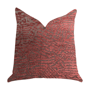 Plutus Crushed Wine Luxury Throw Pillow in Dark Red (Color: Red, size: Double sided  12" x 25")