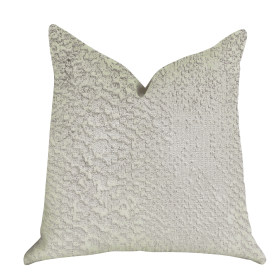 Plutus Mystical Iceberg Throw Pillow in White and Silver Tones (Color: White, Silver, size: Double sided  12" x 25")