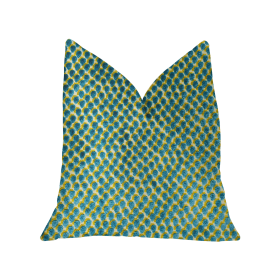 Plutus Sea Green Iota Turquoise Luxury Throw Pillow (Color: Turquoise, size: Double sided  18" x 18")