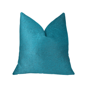 Plutus Aquamarine Velvet Turquoise Luxury Throw Pillow (Color: Turquoise, size: Double sided  12" x 20")