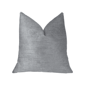 Plutus Icy Sky Blue and Silver Luxury Throw Pillow (Color: Blue, Silver, size: Double sided  22" x 22")