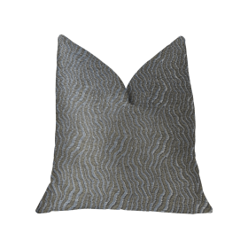 Plutus Dusky Veined  Silver and Taupe Luxury Throw Pillow (Color: Silver, Taupe, size: Double sided  20" x 20")