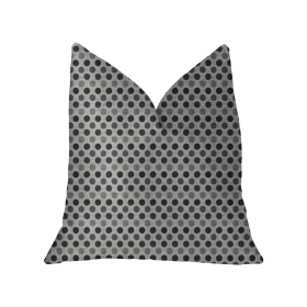 Plutus Paramount Gray and Black Luxury Throw Pillow (Color: Gray, Black, size: Double sided  16" x 16")