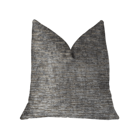 Plutus Drizziling Mist Gray Luxury Throw Pillow (Color: Gray, size: Double sided  12" x 20")