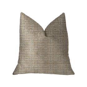 Plutus Emperor Gray and Beige Luxury Throw Pillow (Color: Gray, Beige, size: Double sided  12" x 20")