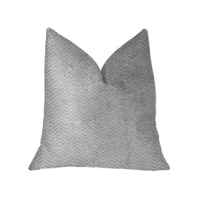 Plutus Silver Moon Gray and Silver Luxury Throw Pillow (Color: Gray, Silver, size: Double sided  20" x 20")