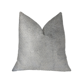 Plutus Silver Moon Gray and Silver Luxury Throw Pillow (Color: Gray, Silver, size: Double sided  20" x 26" Standard)