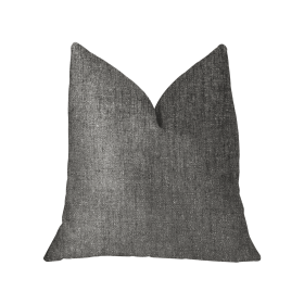 Plutus Cambridge Gray and Silver Luxury Throw Pillow (Color: Gray, Silver, size: Double sided  18" x 18")