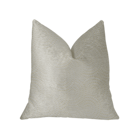 Plutus White Dove White Artificial Leather Luxury Throw Pillow (Color: White Artificial Leather, size: Double sided  20" x 20")