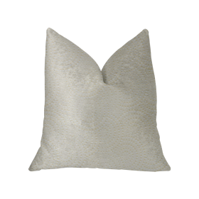 Plutus White Dove White Artificial Leather Luxury Throw Pillow (Color: White Artificial Leather, size: Double sided  20" x 36" King)