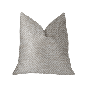 Plutus Plainville Beige Luxury Throw Pillow (Color: Beige, size: Double sided  12" x 20")