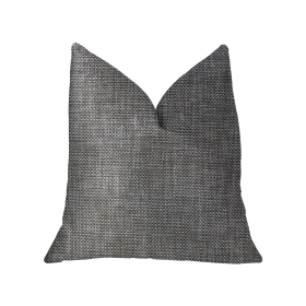 Plutus Grey Pebble Silver Luxury Throw Pillow (Color: Silver, size: Double sided  16" x 16")