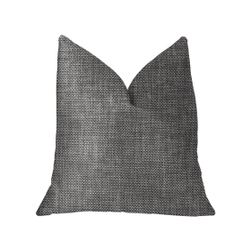 Plutus Grey Pebble Silver Luxury Throw Pillow (Color: Silver, size: Double sided  26" x 26")