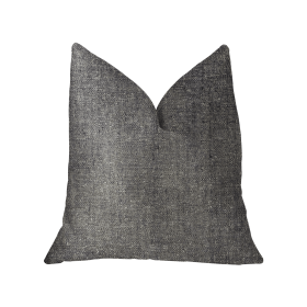 Plutus Deep Mantra Charcoal Luxury Throw Pillow (Color: Charcoal, size: Double sided  22" x 22")