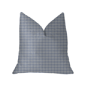 Plutus Mezmerize Blue, Beige and Black Luxury Throw Pillow (Color: Blue, Beige, Black, size: Double sided  20" x 20")