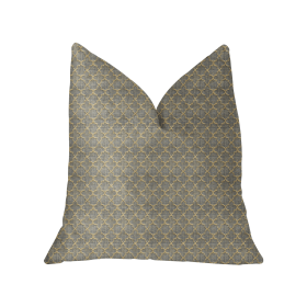 Plutus Golden Clove Blue and Beige Luxury Throw Pillow (Color: Blue, Beige, size: Double sided  12" x 20")