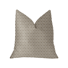 Plutus Diamant Beige and Brown Luxury Throw Pillow (Color: Beige, Brown, size: Double sided  16" x 16")