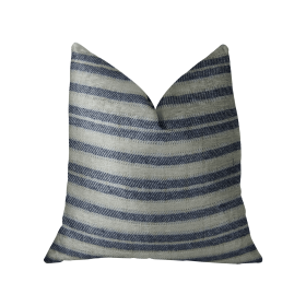 Plutus By meadow Navy and Cream Handmade Luxury Pillow (Color: Navy, Cream, size: Double sided  26" x 26")