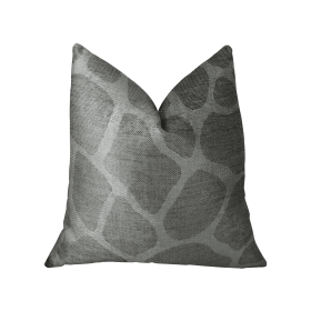 Plutus Soft Giraffe Gray and White Handmade Luxury Pillow (Color: Gray, White, size: Double sided  16" x 16")