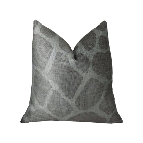 Plutus Soft Giraffe Gray and White Handmade Luxury Pillow (Color: Gray, White, size: Double sided  26" x 26")