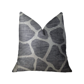 Plutus Sable Giraffe Black and Cream Handmade Luxury Pillow (Color: Black, Cream, size: Double sided  20" x 26" Standard)