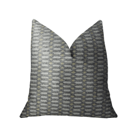 Plutus Trivoli Circle Gray and Cream Handmade Luxury Pillow (Color: Gray, Cream, size: Double sided  12" x 20")