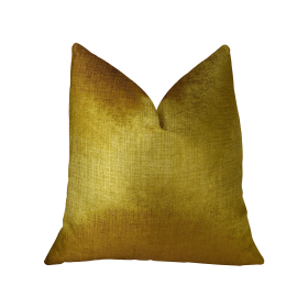 Plutus Golden Bijou Gold Handmade Luxury Pillow (Color: Gold, size: Double sided  12" x 20")