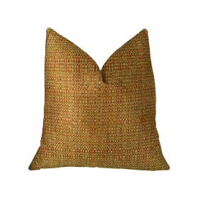 Plutus Melbourne Orange and Mint Handmade Luxury Pillow (Color: Orange, Mint, size: Double sided  18" x 18")