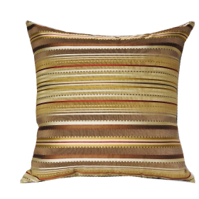 Plutus Macedonia Gold Red and Silver Handmade Luxury Pillow (Color: Gold, Red, Silver, size: Double sided  20" x 26" Standard)