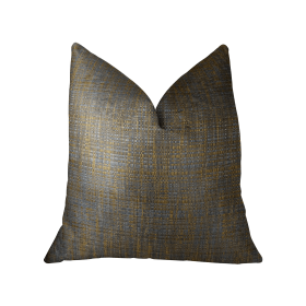 Plutus Vibrant Tazanite Blue and Brown Handmade Luxury Pillow (Color: Blue, Brown, size: Double sided  18" x 18")