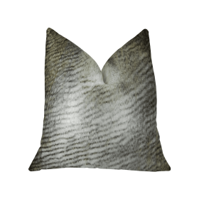 Plutus Delicate Alaskan Hawk White Gray Beige Handmade Luxury Pillow (Color: White Gray Beige, size: Double Sided 20" x 20")